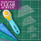 Quilting Acrylic Template Set | Precision Tools for Quilting Enthusiasts | Half Hexagon Design | Includes Sizes 4", 3", 2", 1" | 1/8 Clear Acrylic | 1/4" Seam Allowance for Accuracy