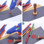 SWANGSA 20 Pieces Glue Gun Sealing Wax Sticks Metallic Gold Red Green Blue for Wax Seal Stamp, Great for Wedding Invitations, Cards, Envelopes, Wine Packages, Gift Wrapping (Mixed Color)