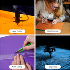 ROBOTIME 7-Pack Double-Sided Colored Basswood Sheets 1/8" - 12 x 16 x 1/8 Inch - Roller-Coated Solid Color 3mm Laser Wood Boards for Laser Cutting, Engraving & Wood Burning - Blue ﻿