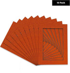Pack of Ten Acid Free 11x14 Mats Bevel Cut for 8.5x11 Photos - Basketball Texture Precut Matboards With Backing Boards and Self Seal Photo Mat Bags For Pictures, Photos, Framing - 4-ply Thickness