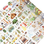 6 Rolls Travel PET Tape Set with Clip, Camping and Adventure-Themed Sticker Tape for Journaling, Scrapbooking, and DIY Crafts