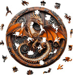 KAAYEE Wooden Puzzles for Adults, 3D Vision Mechanical Dragon Wooden Jigsaw Puzzles Unique Shape Advanced Wood Puzzle Adult, Birthday Fathers Family Game (S-8.5 * 8.4in-100pcs)