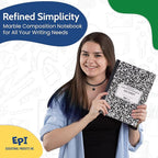 EPI Marble Hardcover Wide Ruled Composition Notebook | 200 Pages (100 Sheets), 9.75 x 7.5 in, Sturdy Sewn Binding | School, Office, Journaling, Notes - 3 Pack