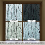 DKTIE Nature Pattern Rainbow Window Film Decorative Stained Glass Window Film Static Cling Films Easy Apply Removable Comes with Tools (U1747-Reeded Glass, 17.7" x 118.1")