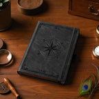 AHGXG Thick Journal Dotted Notebook for Men - 320 Numbered Pages A5 Notebook for Writing, 100gsm Dot Paper, Vintage Leather Hardcover, for Women Work Office School, 5.75'' X 8.38''- Black