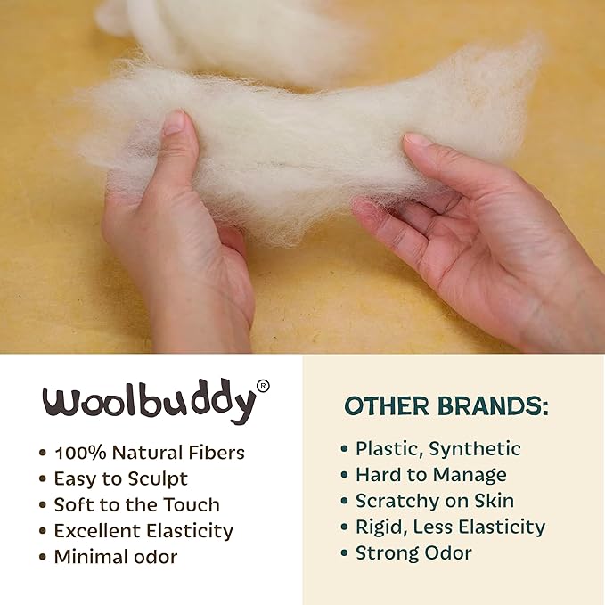Woolbuddy Wool Roving Kit - 40 Vibrant Corriedale Wool Colors for Wet & Dry Felting – Soft, Carded Core Wool for Beginners & Artists – Premium Felting Supplies