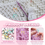 uxcell 50pcs Stitch Markers, Spiral Stitch Markers Crochet Needle Clip Counter Knit Ring Crochet Locking Sewing Accessories for DIY Handcraft Knitting and Crocheting, Violet