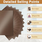 40 Sheets Coffee Shimmer Cardstock 8.5 x 11 Crafts Paper, 75lb Thick Dark Brown Card Stock for DIY Cards, Greeting Cards,Wedding Invitations, Birthday