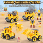 LUDILO Toddler Kids Toys Boys 3-5: Mini DIY Assembly Stem Learning Educational Building Toy Cars with Electric Drill Sandbox Beach Construction Toy Trucks, 2 3 4 5 Year Old Boy Toys Birthday Gift Xmas