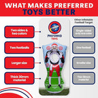 Inflatable Football Target - Double-Sided Toss Training Game with Mini Footballs - Fun Kids Throwing Football Games for Indoors, Outdoors, Birthdays, Camping, Beach - 65 Inch