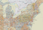24x36 United States, USA Contemporary Premier Wall Map Poster (24x36 PAPER)