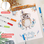ZSCM Art Duo Tip Brush Markers Set, 60 Colors Fine Brush Tip Artist Drawing Pens Set with Coloring Book, for Adult Sketching Journal Planner School Supplies Gifts