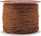 Mandala Crafts 1mm 109 Yards Russet Brown Cotton Waxed Cord for Jewelry Making Bracelet Cord Waxed String - Beading String Thread Jewelry Cords for Necklaces String