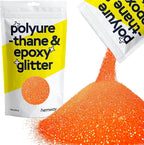 Hemway Polyurethane & Epoxy Resin Glitter 100g / 3.5oz Metallic Crystal Flake Additive for Flooring Jewelry Tumblers Glass Pigment - Microfine (1/256" 0.004" 0.1mm) - Fluorescent Peach