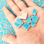 1.1LB Irregular Ceramics Mosaic Tiles, Mosaic Pieces Stones for DIY Mosaic Making Craft Hobby Arts Home Wall Decoration (Sky Blue)