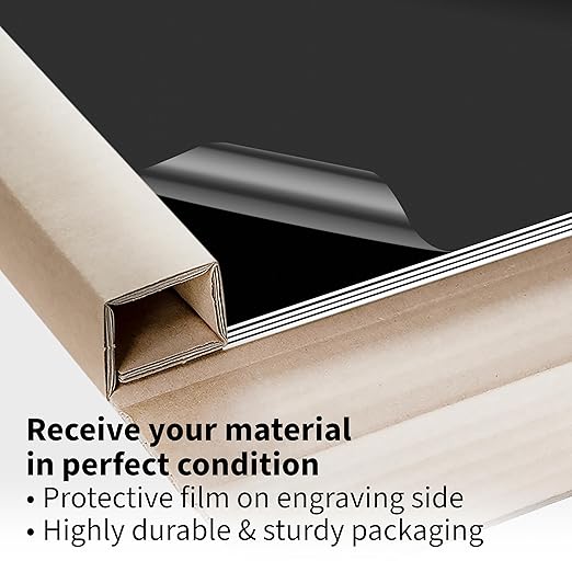 Trotec TroLase | 12"x20"x1/8", 4 Pcs | Black/White | 2 Ply | Modified Acrylic | Laser Engraving Double Color Plastic Sheet | Engraving Blanks for Laser, Saw, Guillotine | Made in USA
