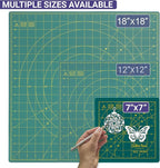 The Quilted Bear Rotating Cutting Mat 7" x 7" - Locking & Rotating Self Healing Cutting Board for Sewing, Fabric & Effortless Quilting - 360 Degree Sewing Supplies Mat for Craft Table (Green)