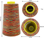Tortoise 4 Cones of 3000 Yards Each Spool Thread for All Purpose, Serger, Overlock, Quilting, Sewing Machine - 40S/2 Rainbow-1