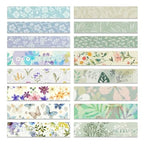 YUBX Spring Washi Tape Set 16 Rolls Flowers Printed Embellishment Green Decorative Masking Tapes for Arts, DIY Crafts, Journals, Planners, Scrapbook, Wrapping