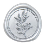 PONATIA Silver Wax Seal Stickers -50pcs Eucalyptus Self- Adhesive Wedding Seal Stickers, Perfect for Invitation Cards, Envelopes, Christmas Cards, Gift Wrapping, Party Decor