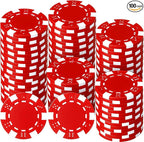 100 Pcs 11.5 Gram Poker Chips ABS Monte Carlo, 40 mm Bingo Chips Tokens Markers Blank Counting Bulk for Blackjack, and Card Night Poker Games