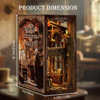 DIY Book Nook Kit 3D Puzzles for Adults Miniature House Kit Wooden Bookends Booknook Bookshelf Insert Decor with LED Lights Wood Crafts Gifts for Book Lovers - Serenity Coffee House