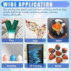 Air Dry Clay Glaze, Air Dry Clay Varnish, Polymer Clay Glaze, High Gloss Clay Sculpture Sealant for Air Dry Clay Pottery Waterproof Scratch Resistant Varnish for Clay (60ML X 2Pack)