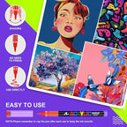 DICEKOO 168 Colors Acrylic Paint Markers, Soft Brush Tip Pens with Automatic Ink Control System, Waterproof, Quick-Drying, Lightfast, for Rock Painting, Canvas, Wood, Egg & DIY Crafts Art Supplies