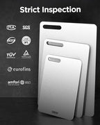 Katuchef Titanium Cutting Board for Kitchen, 100% Pure Titanium Cutting Board Food Grade,Non Toxic chopping board, Dishwasher safe, Easy to Clean Large Size, 16”x10”