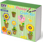 WATINC Mother's Day Spring Felt Flower Craft Kits - Make Your Standing Flowers Gift Crafts with Buttons Flower Pot Decor, DIY Flowers Decorations Home School Fun Activities for Mom Kids (16Pcs)