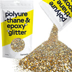 Hemway Polyurethane & Epoxy Resin Glitter 100g / 3.5oz Metallic Crystal Flake Additive for Flooring Jewelry Tumblers Glass Pigment - Chunky (1/40" 0.025" 0.6mm) - Gold Silver