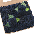 Floroom Artificial Dahlia Flowers 25pcs Real Looking Navy Blue Foam Fake Roses with Stems for DIY Wedding Bouquets Bridal Shower Centerpieces Floral Arrangements Party Tables Home Decoration