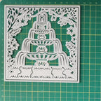 Cutting Dies Metal Stencils Scrapbooking Tools DIY Embossing Template for Paper Card Making Album Arts Crafts Supplies (Cake Frame-13.3x13.3cm)