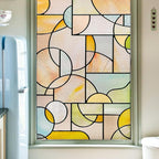 3D Stained Glass Window Privacy Film, Heat Control UV Blocking Static Cling Decorative Window Film for Bathroom,Front Door,Home Non Adhesive,23.6 x 35.4 inches Wilderness