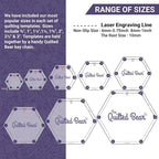 The Quilted Bear Pentagon Quilting Templates – 8 Clear Non-Slip Acrylic Quilt Templates for Precise Fabric Cutting & Stress-Free Machine Quilting - Ideal for Quilt & Sewing Supplies (¾–3")