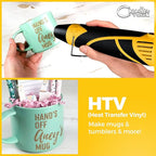 Heat Gun for Crafting, Mini Dual Temp Hot Air Gun Tool for Epoxy Resin, Shrink Wrapping, Vinyl Wrap, Embossing, Electronics, Candle Making, Sublimation, Phone Repair & DIY (Yellow/Black)