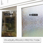 HIDBEA 3D Window Privacy Film - Rainbow Decorative Window Clings, Heat Control Glass Tint - 35.4" x 16.4 Feet, Mosaic Patterns