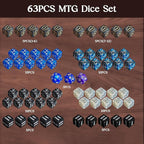 63 PCS MTG Dice Counters with Bulk Abilities Keywords Counters and MTG Life Counters, Dice Set for MTG, TCG and Card Games, Magic The Gathering Accessories