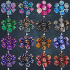 CiaraQ DND Dice Sets - 26 X 7 Polyhedral Dice (182pcs) with a Large Drawstring Bag for Dungeons and Dragons, Role Playing Table Game. Multiple Colors, Glitter Swirl Design with Gold Numbers.