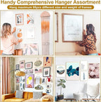 372 PCS Picture Hanging Kit, Christmas Decorations Indoor Outside Picture Hangers, Heavy Duty Picture Frame Mirror Wall Hanging Hardware Hooks Kit with Nails Sawtooth for Hanging Picture