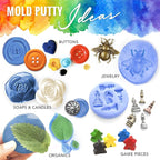 Mold Putty Silicone Mold Making Kit, Super Easy 1:1 Mix Putty, 7/8 Lb (400 Grams), Makes Strong Reusable Silicone