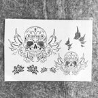 TIAMECH A4 Reusable Flying Skull Wings Stencil for Painting - Halloween Ghost Layering Template, DIY Wall Art, Wood Furniture, Scrapbook & Crafts (8.3x11.7inch)