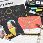 Betem Metallic Paint Markers, 18 Colors Acrylic Paint Metallic Markers for Black Paper, 2mm Medium Tips Glitter Pens Scrapbooking Supplies, Pumpkin Painting Kit for Rock Painting, Cards, Photo Albums