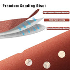 400 Grit 5 Inch Sanding Discs Hook and Loop Sandpaper, 150 PCS 8 Hole Adhesive Fine Sand Paper for Random Orbital Sander