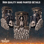 Forged Dice Co. Grim Bones Dice Tower with LED Skull Eyes - Hand Painted Grim Reaper Throne - Dice Rolling Tower Compatible with DND Accessories