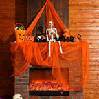 Boao Halloween Cheese cloth 85 x 197 Inch Orange Cheesecloth Roll for Crafts Large Cotton Muslin Gauze Fabric for Halloween Outdoor & Indoor Spooky Decoration