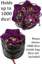 Forged Dice Co. Pouch of The Endless Hoard Dice Bag - Holds Over 1,000 Polyhedral Dice - Dice Storage Bag with 7 Pockets - Perfect for Bulk Dice - Black/Purple