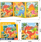 Magnetic Puzzles for Kids Ages 3-5, 3 in 1 Dinosaurs Magnetic Jigsaw Puzzle Book, Travel Puzzles Toys for Toddlers 3-8 Year (Dinosaur World)