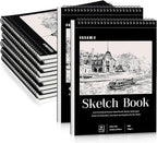 12 Pack Sketch Book, 8.5 x 11Inch Sketchbook, 68lb/100gsm Top Spiral Bound Sketch Pad, Acid Free Art Supplies Drawing Painting Sketching Paper for Teens Adults Artists (30 Sheets Each)