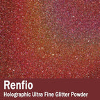 Renfio Holographic Ultra Fine Glitter Powder Metallic Resin Glitter 2.11 Oz (60g) PET Flakes Crafts Sequins 1/128" 0.008" 0.2mm Epoxy Chips Flakes for Tumblers Slime - Laser Pink